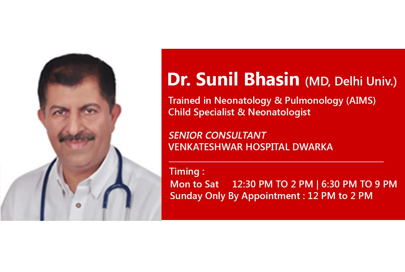Dr Sunil Bhasin Child Specialist and Neonatologist